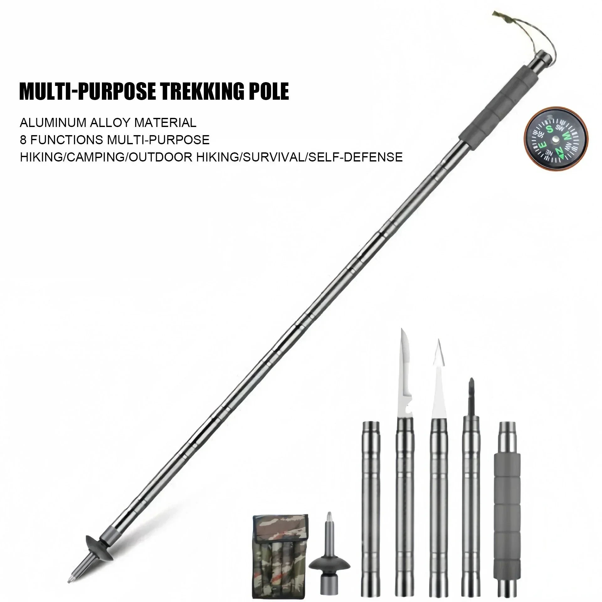 CEOI GWOK Durable Trekking Poles Lightweight Foldable Aluminum Alloy Hiking Sticks Outdoor Adventures Five-Seven Joints Poles