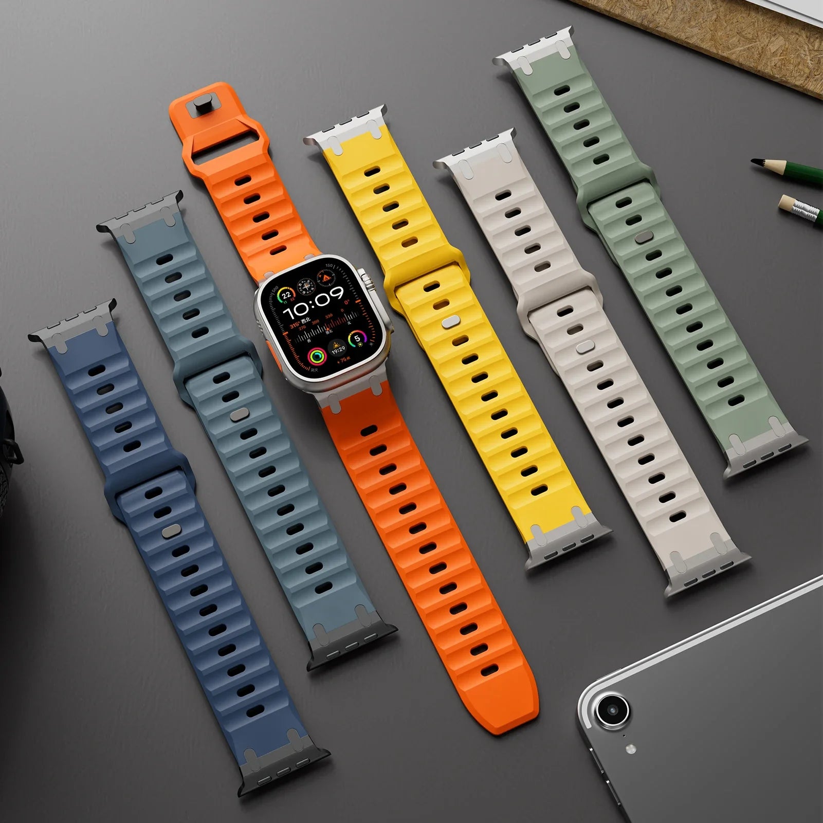 Sport Silicone Strap for  Watch Ultra 2 Band 49Mm Stainless Steel Correa Bracelet Iwatch Series 9 8 7 SE 10 45Mm 44Mm 46Mm