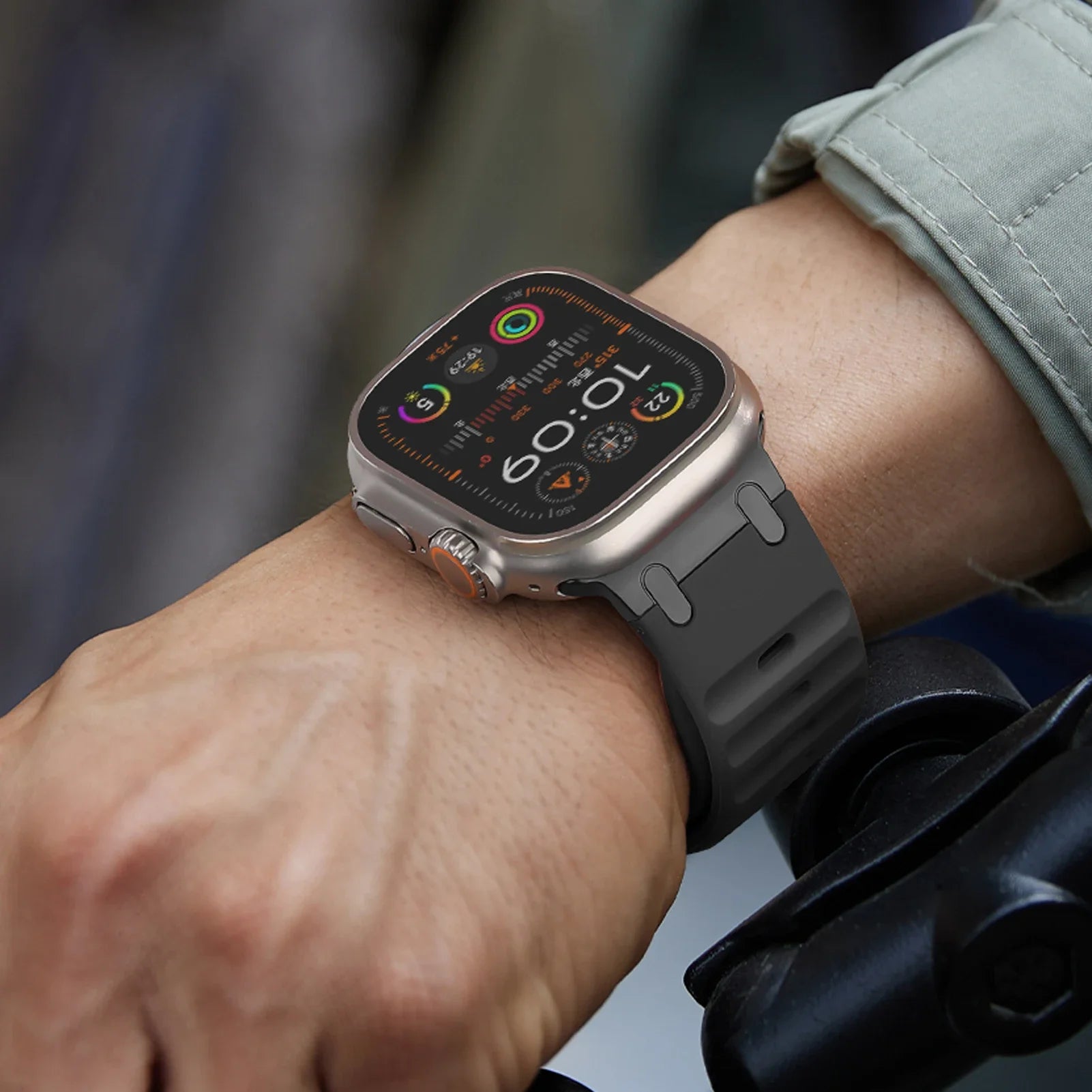 Sport Silicone Strap for  Watch Ultra 2 Band 49Mm Stainless Steel Correa Bracelet Iwatch Series 9 8 7 SE 10 45Mm 44Mm 46Mm