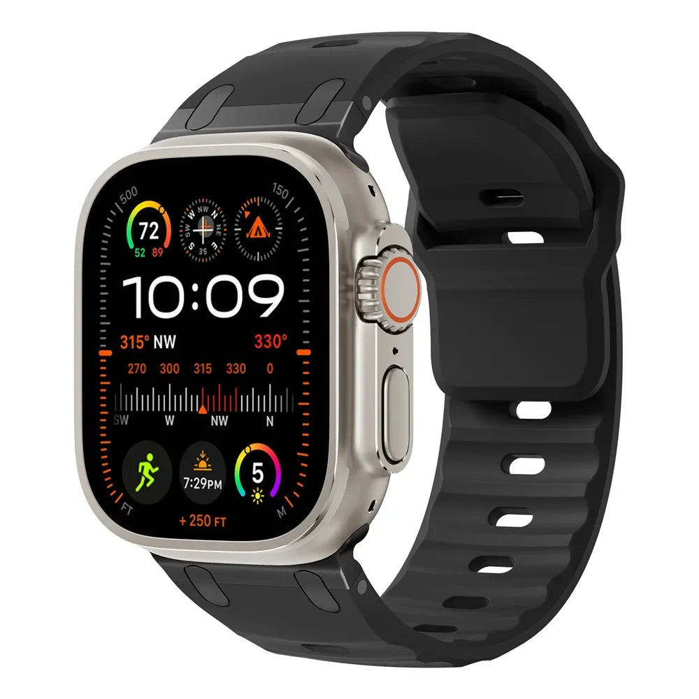 Sport Silicone Strap for  Watch Ultra 2 Band 49Mm Stainless Steel Correa Bracelet Iwatch Series 9 8 7 SE 10 45Mm 44Mm 46Mm