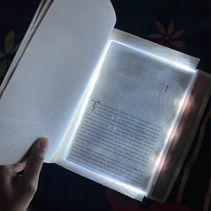 LED Book Light Eye Caring Flat Plate Panel Bookmark Light Portable Study Tools Night Vision Reading Lighting for Car Travel Bed